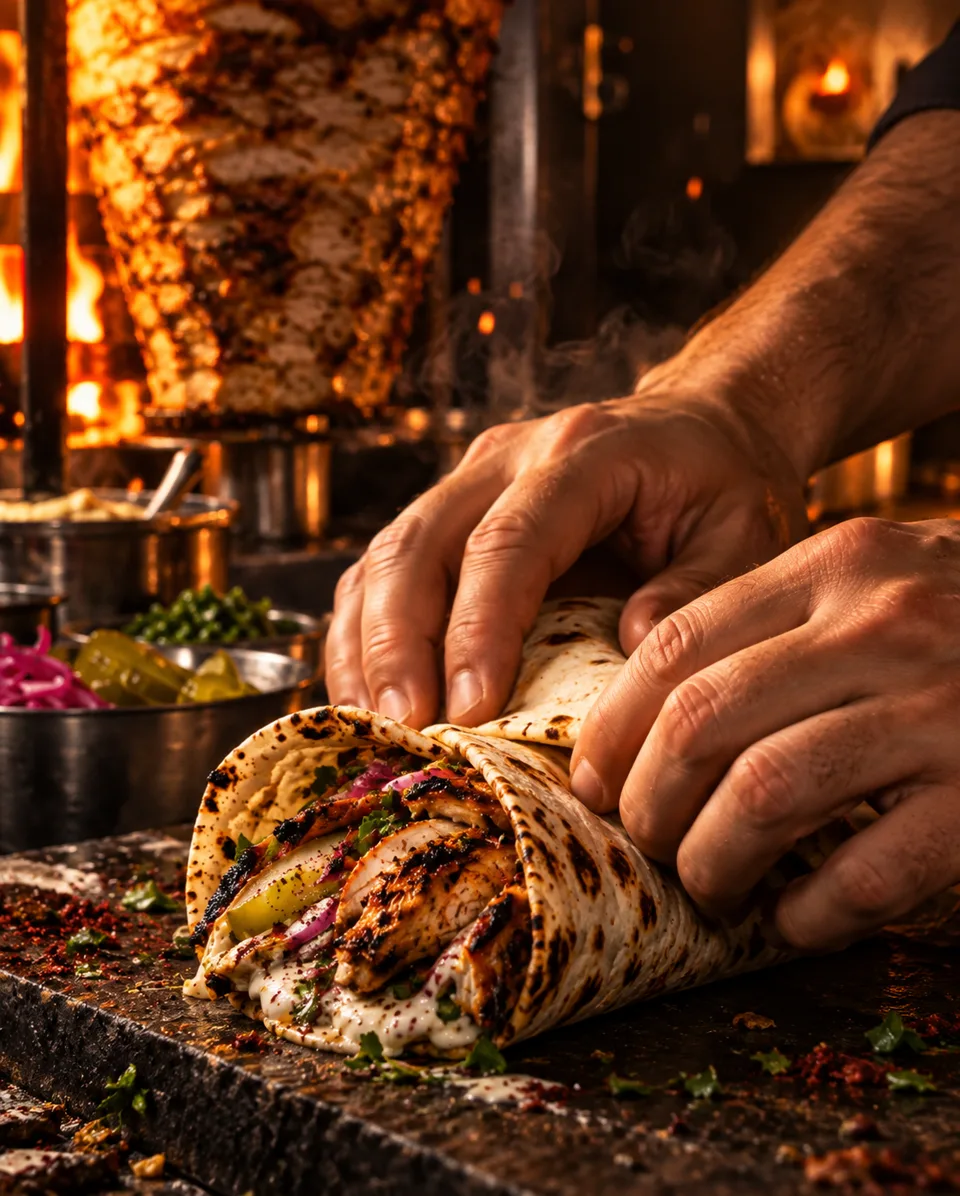 Finished EMBER shawarma wrap
